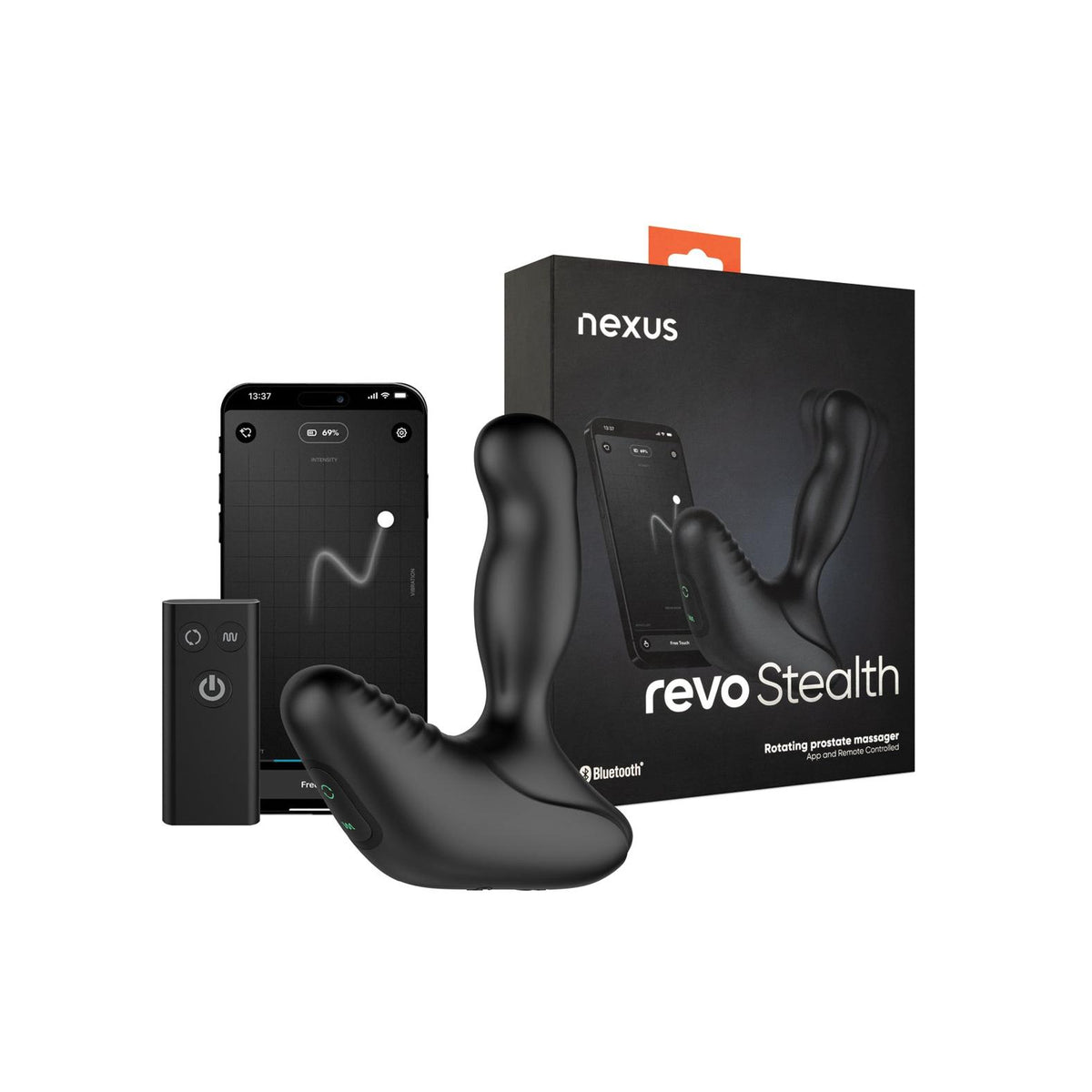 Nexus Revo Stealth App Enabled Rotating Vibrating Prostate Massager in Black
