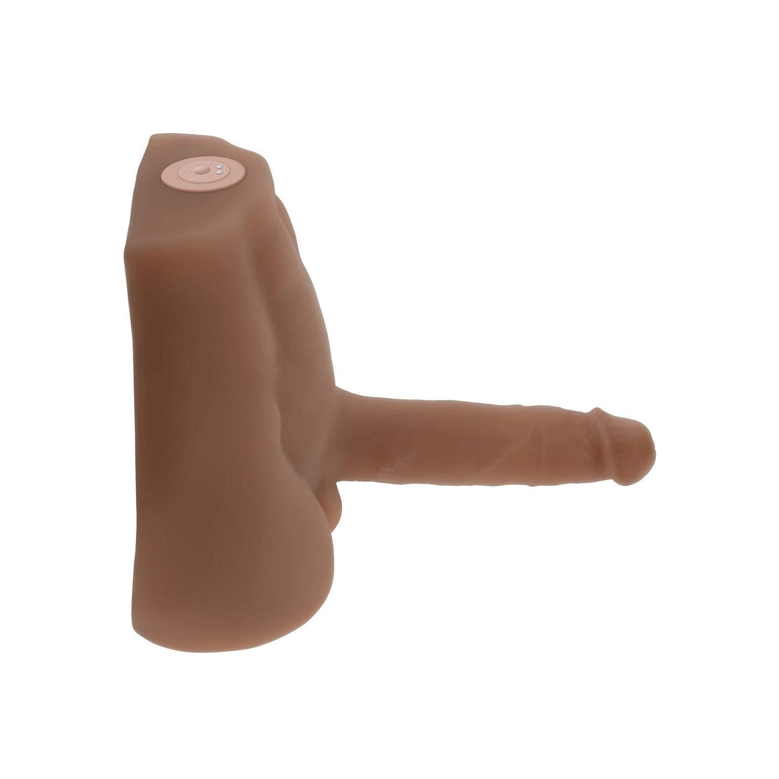 NO ETA Evolved Easy Rider Thrusting & Vibrating Life-Like Dildo - Dark