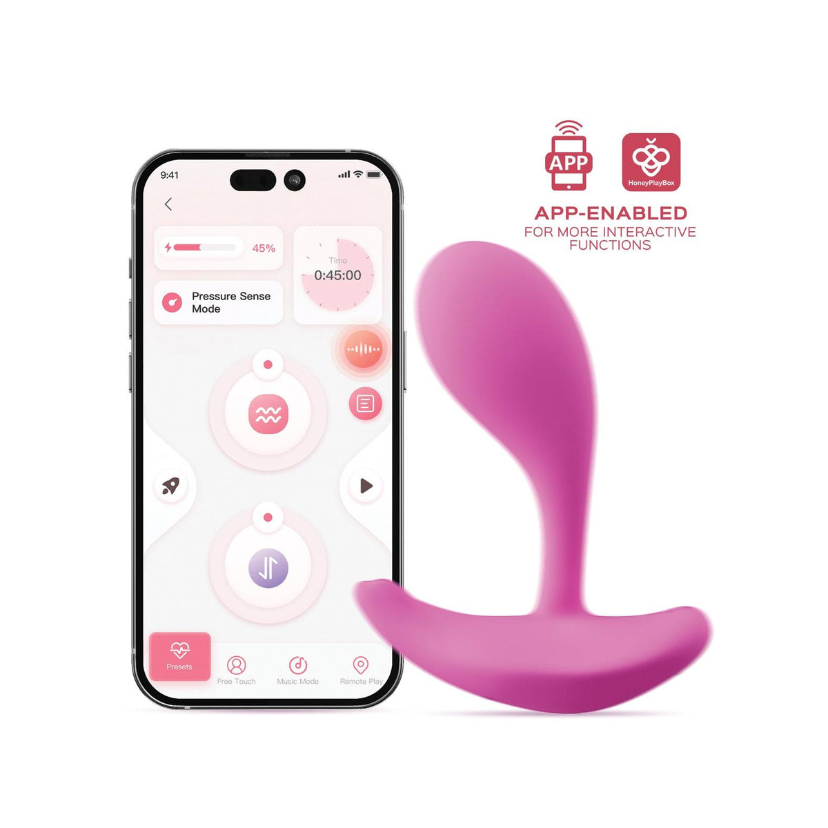 Oly 2 Pressure Sensing App-Enabled Wearable Clit & G Spot Vibrator in Pink