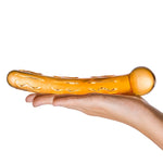 Orange Tickler Glass Dildo