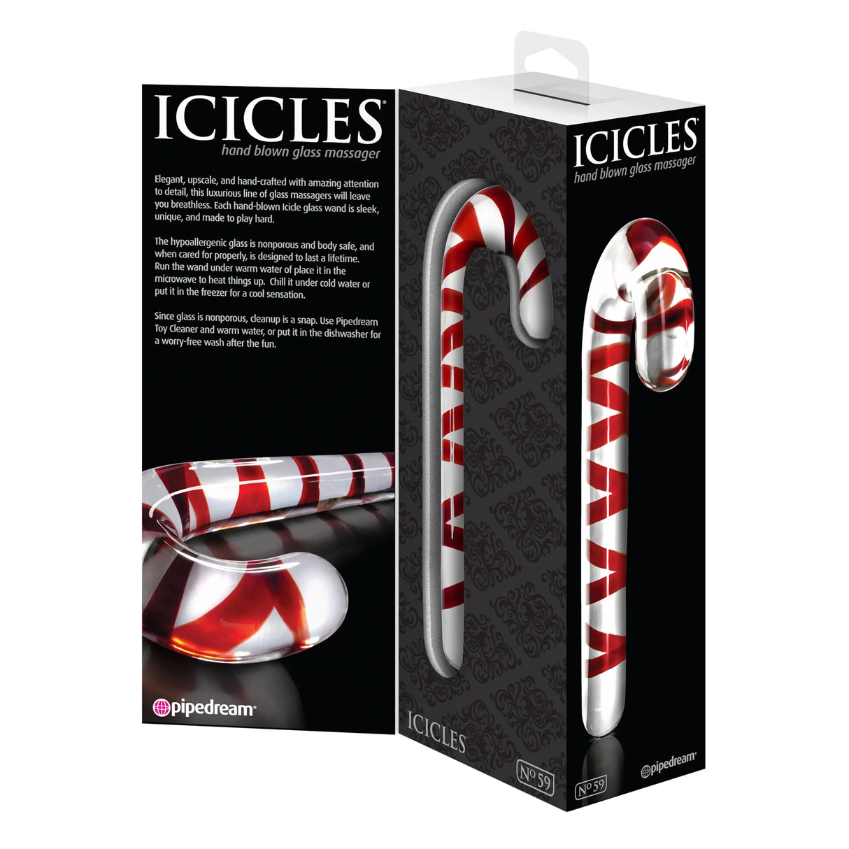 Candy Cane Glass Dildo