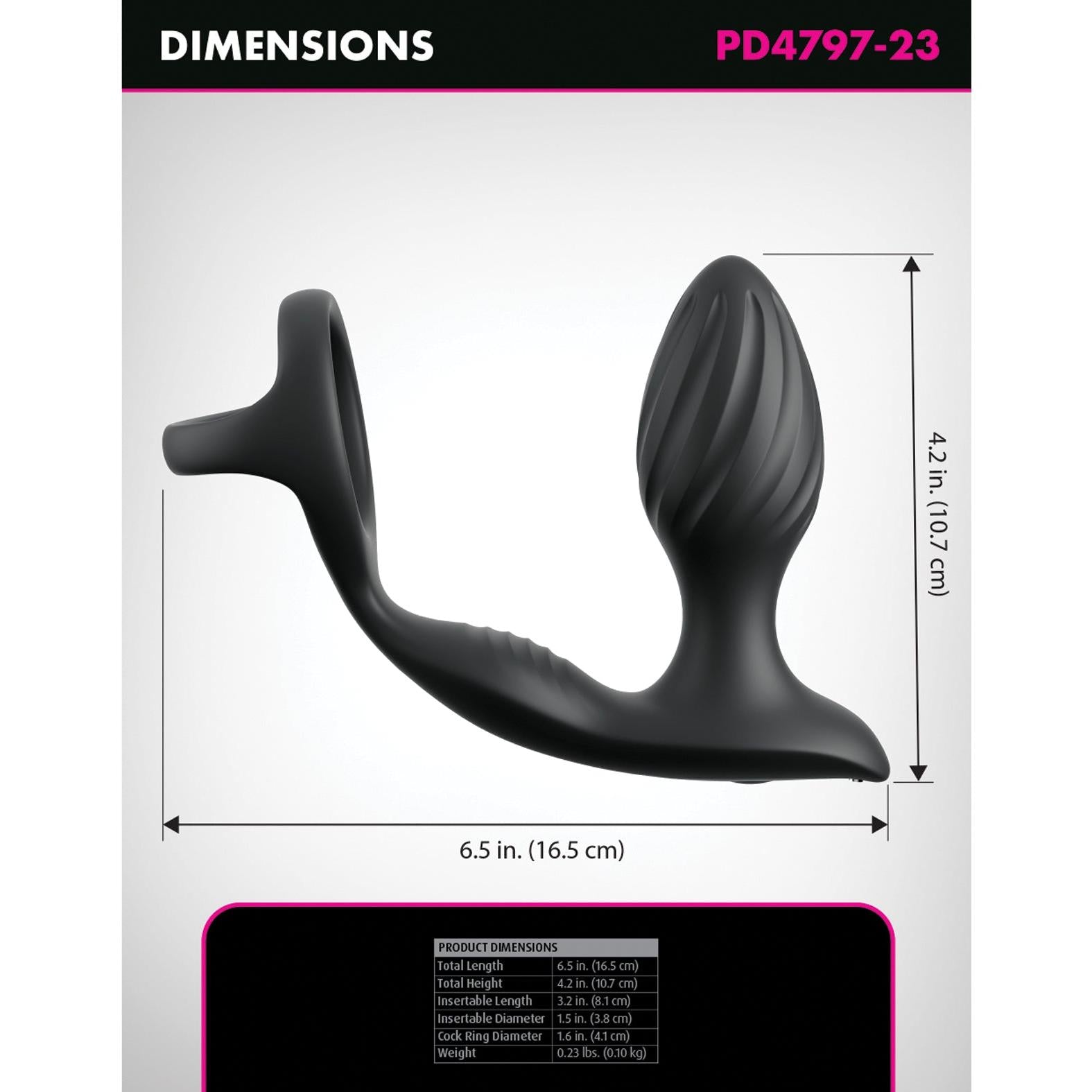 Pipedream Ass-Gasam Gyro-Milk Pro Prostate Massager in Black