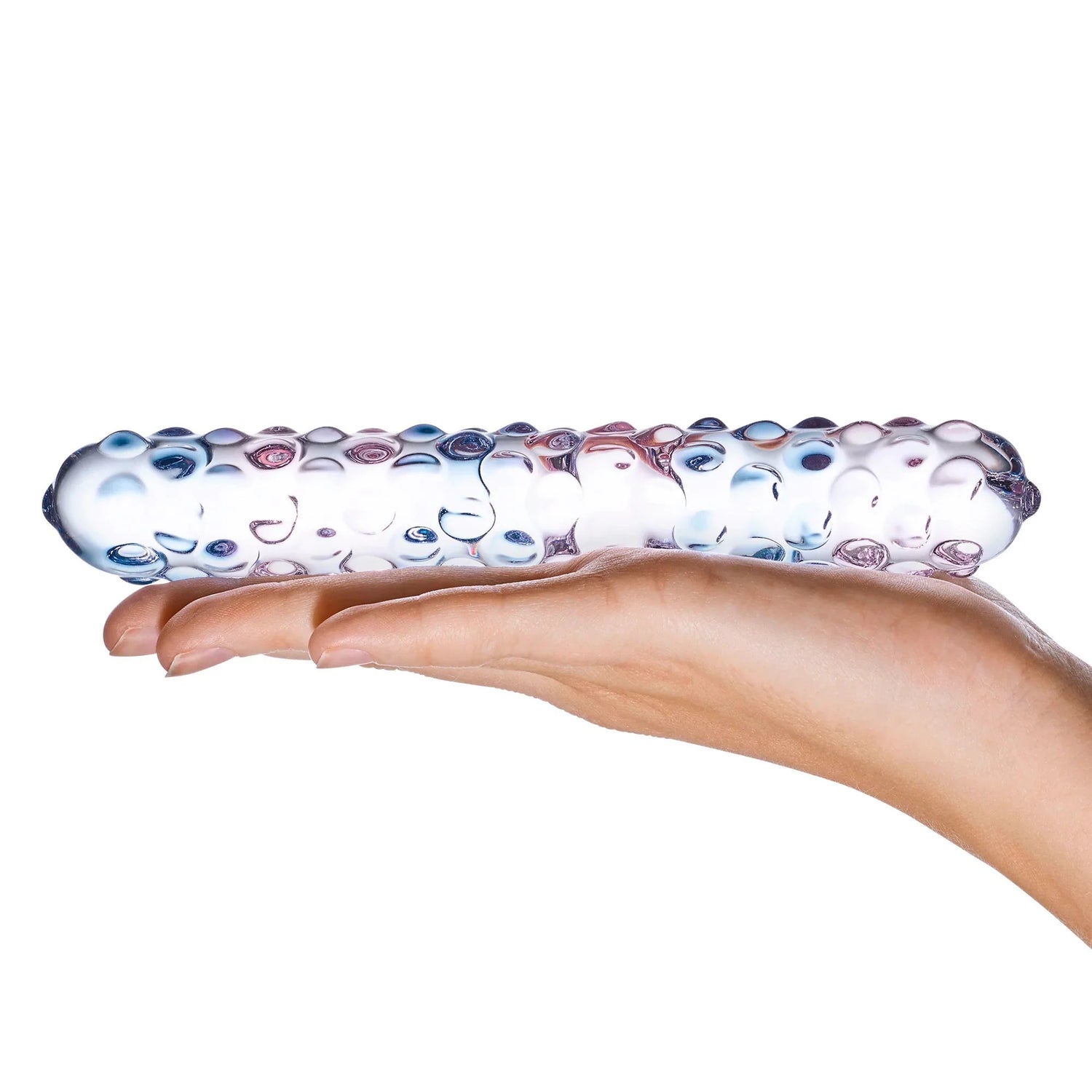 Purple Rose Nubby Glass Dildo