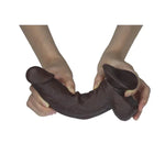 Real Skin 7.5 Inch Dual Layer Dildo in Dark Brown