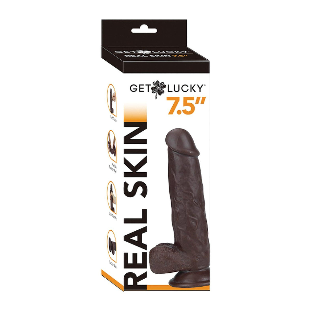 Real Skin 7.5 Inch Dual Layer Dildo in Dark Brown