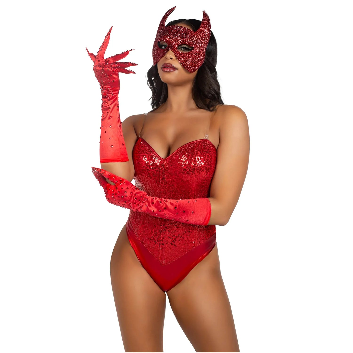 Rhinestone Devil Mask