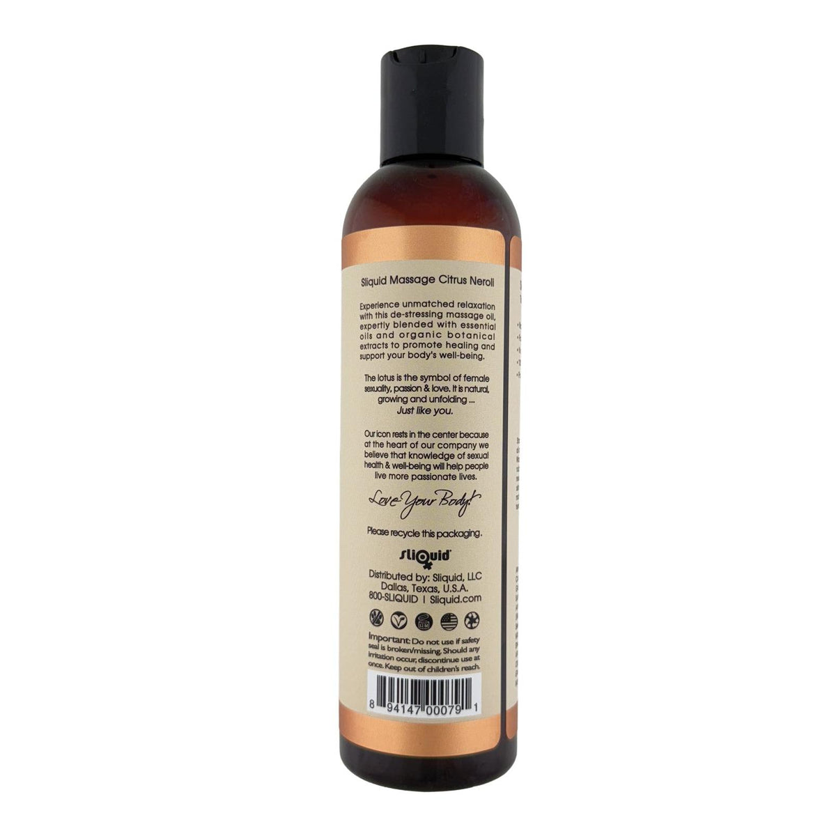 Sliquid Balance Massage Oil - 8.5 oz Citrus Neroli