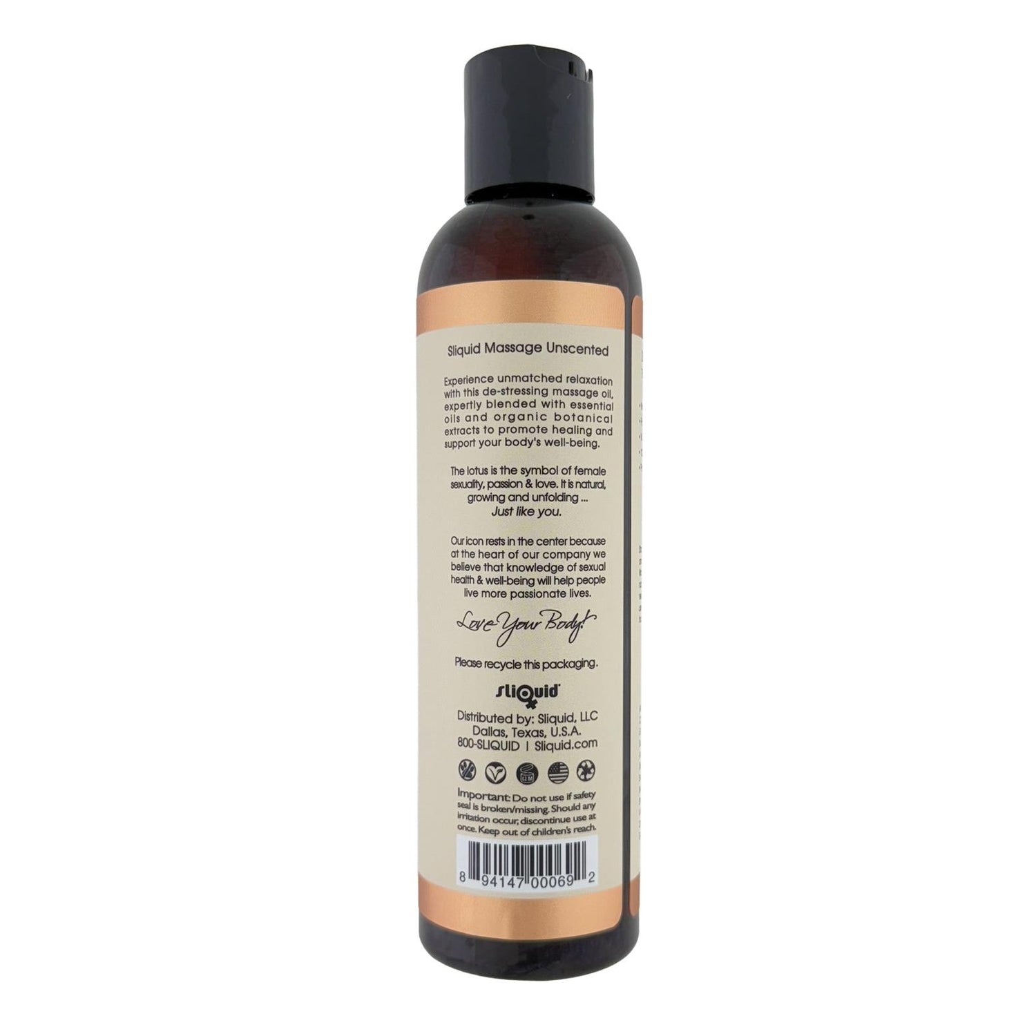 Sliquid Massage Oil Unscented 8.5 oz.
