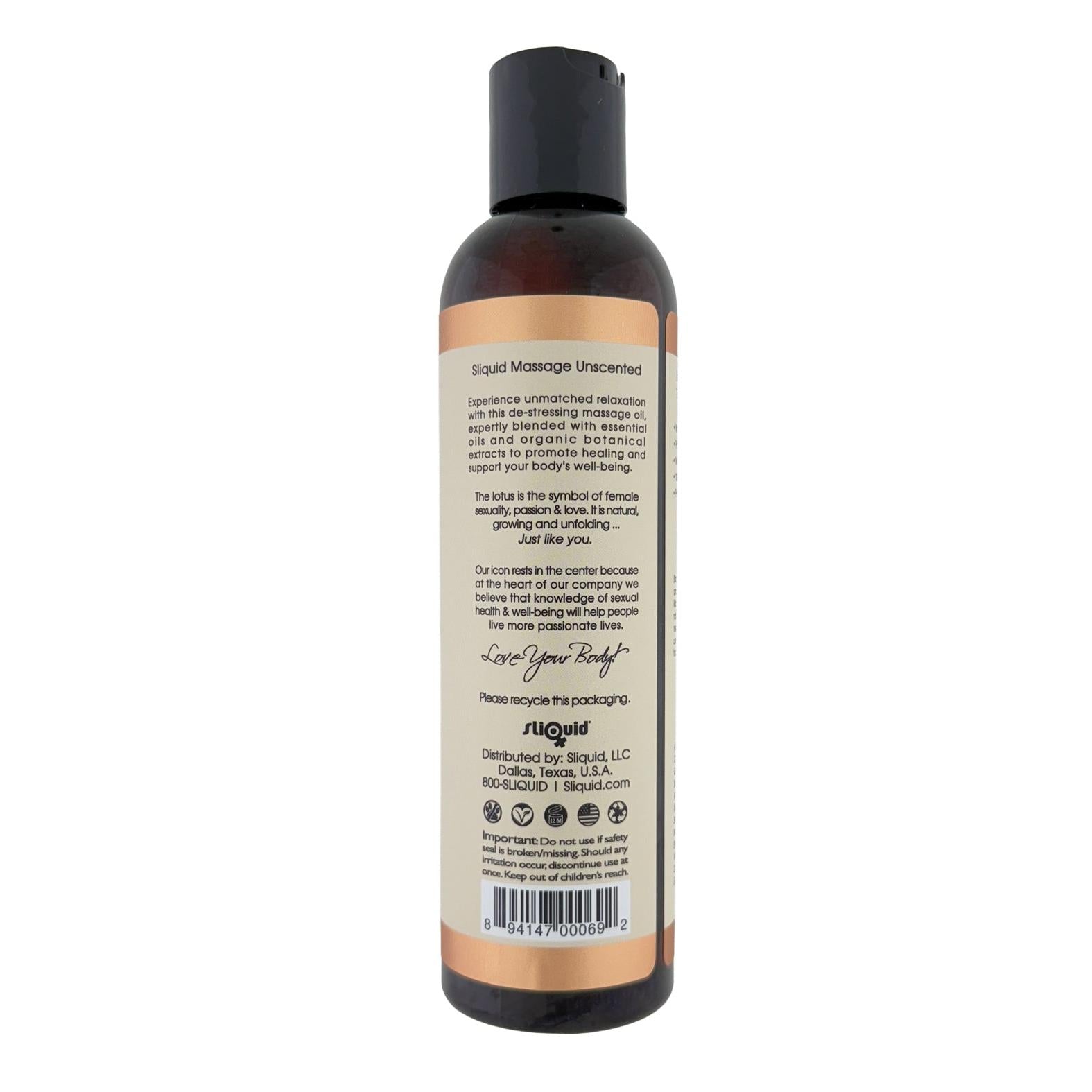 Sliquid Massage Oil Unscented 8.5 oz.