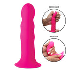 Squeeze-It Squeezable Wavy Dildo for Strap-On