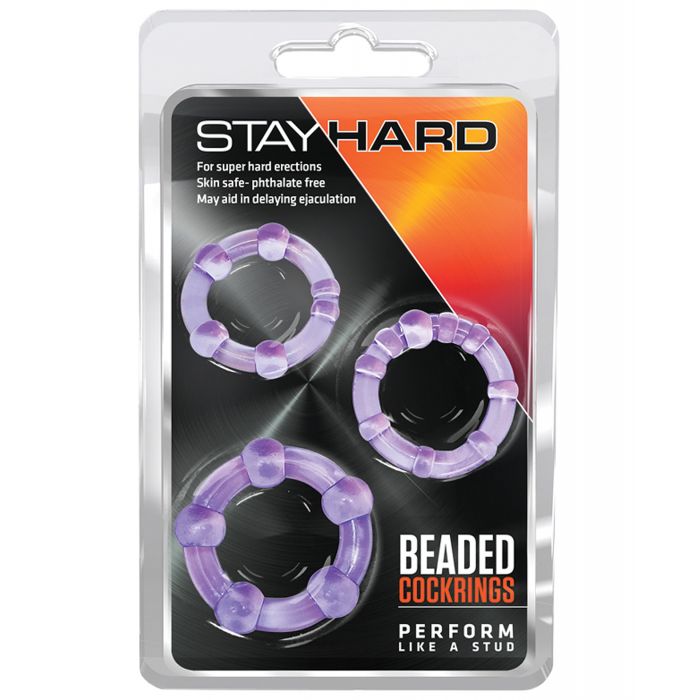Stay Hard Beaded Cock Rings - 3 Pack