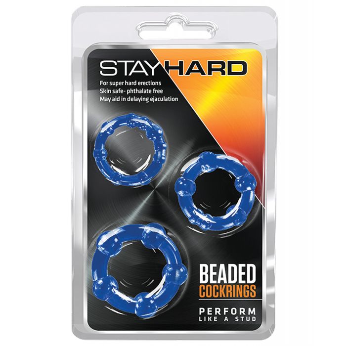 Stay Hard Beaded Cock Rings - 3 Pack