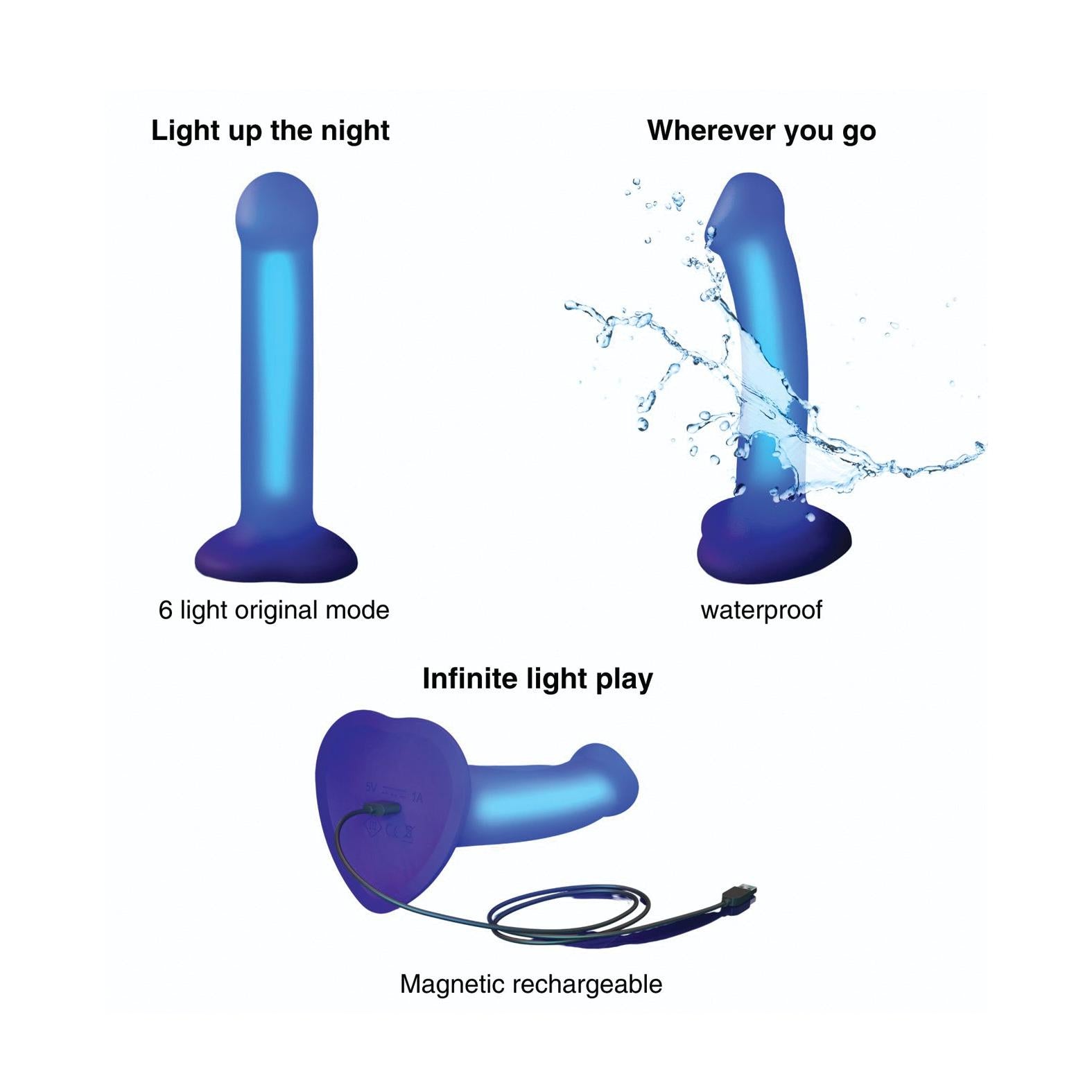 Strap-on-Me Glow-LED Dildo in Purple