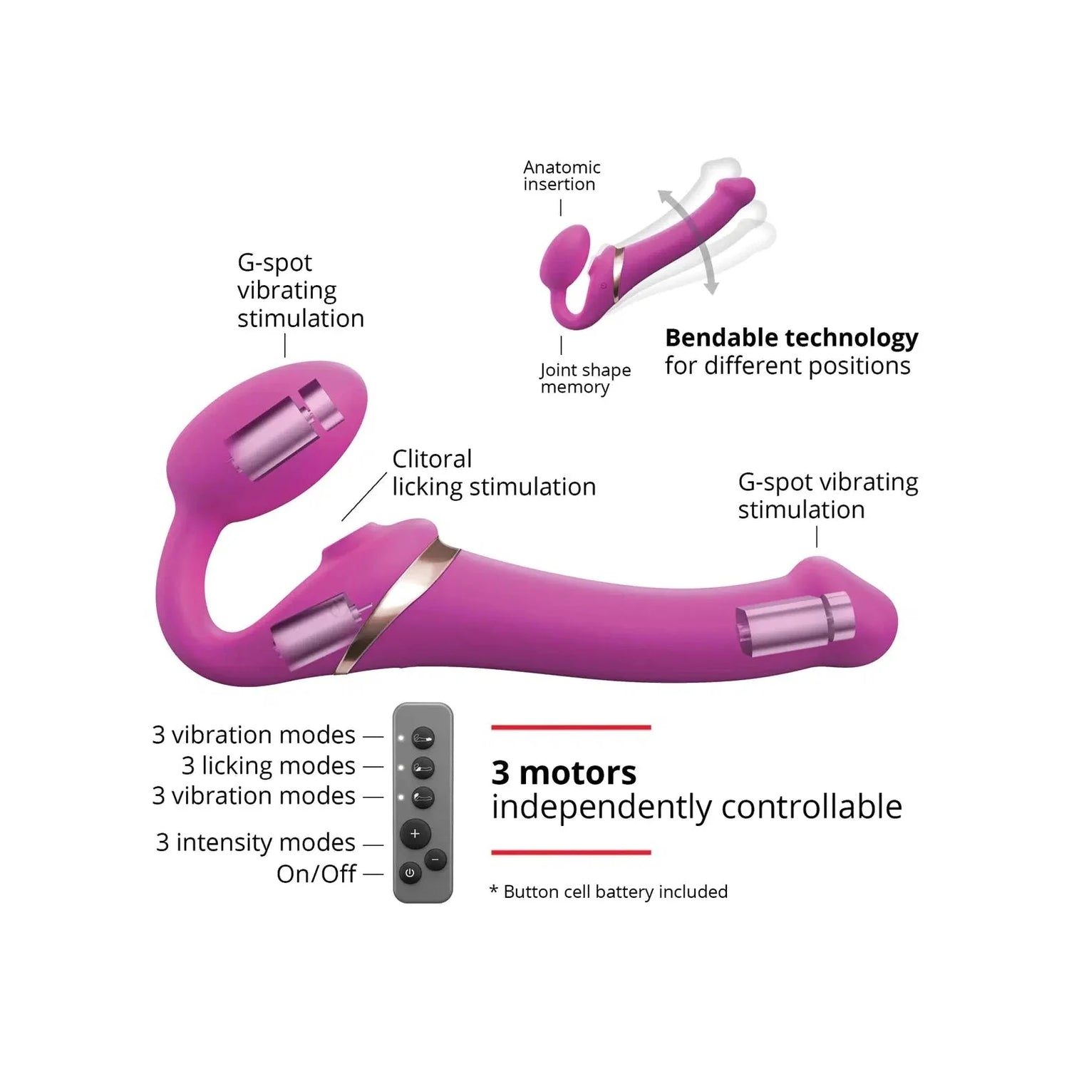 Strap-On-Me Multi Orgasm Bendable Strapless Strap On - Medium