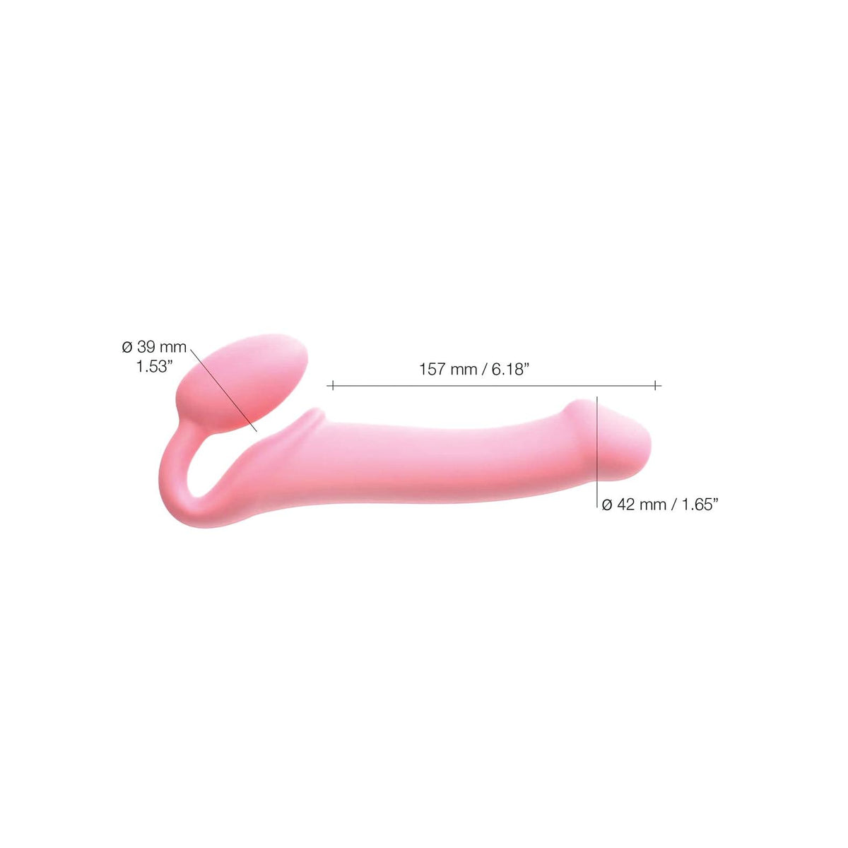 Strap-on-Me Semi-Realistic Bendable Strap-on Dildo in Pink