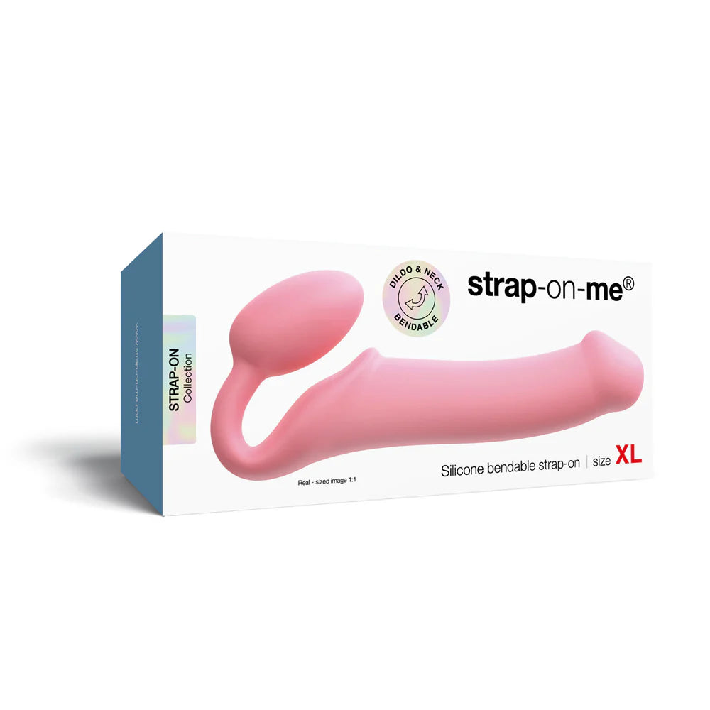 Strap-on-Me Semi-Realistic Bendable Strap-on Dildo in Pink XL