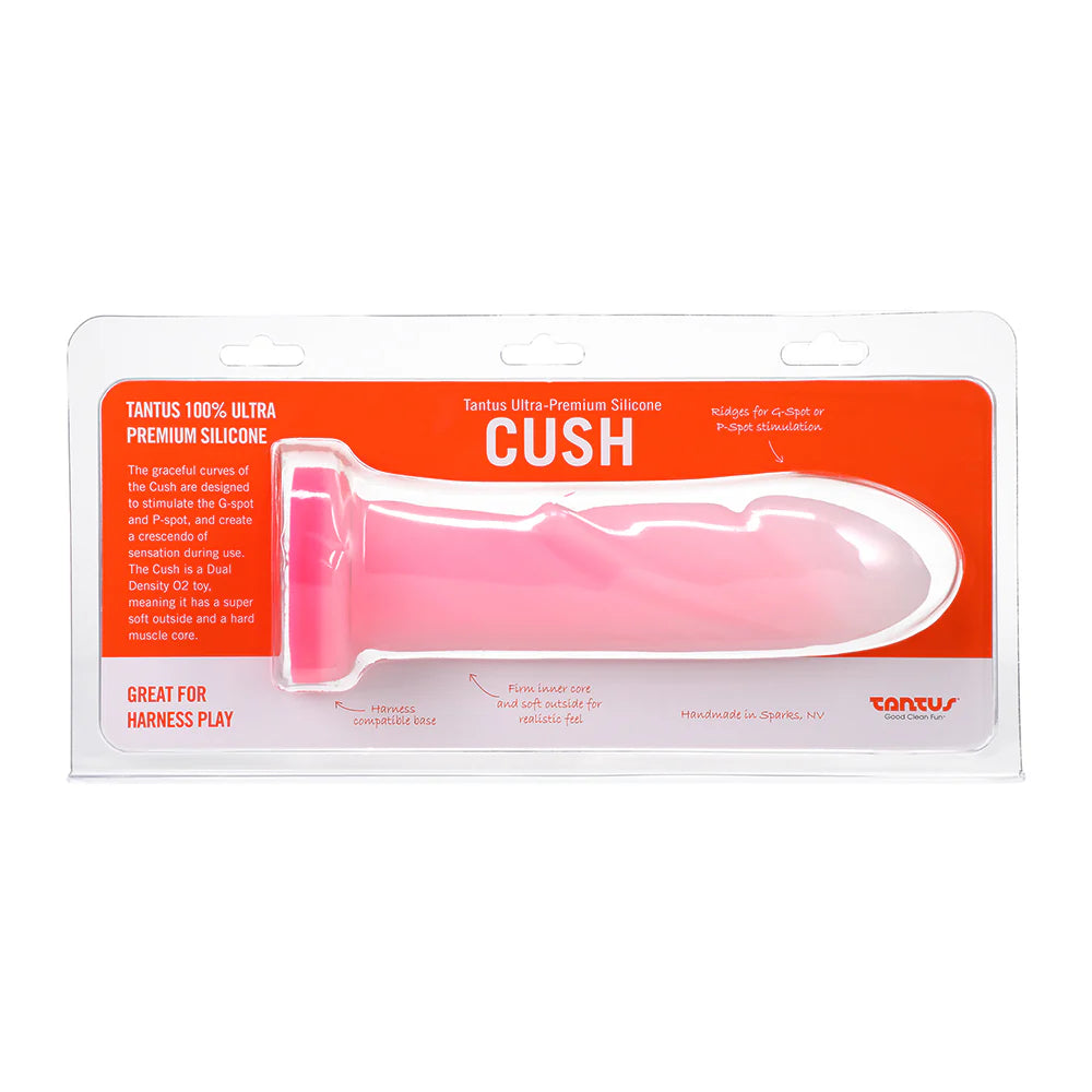 Tantus Cush O2 Dual Density Dildo Rose in Quartz