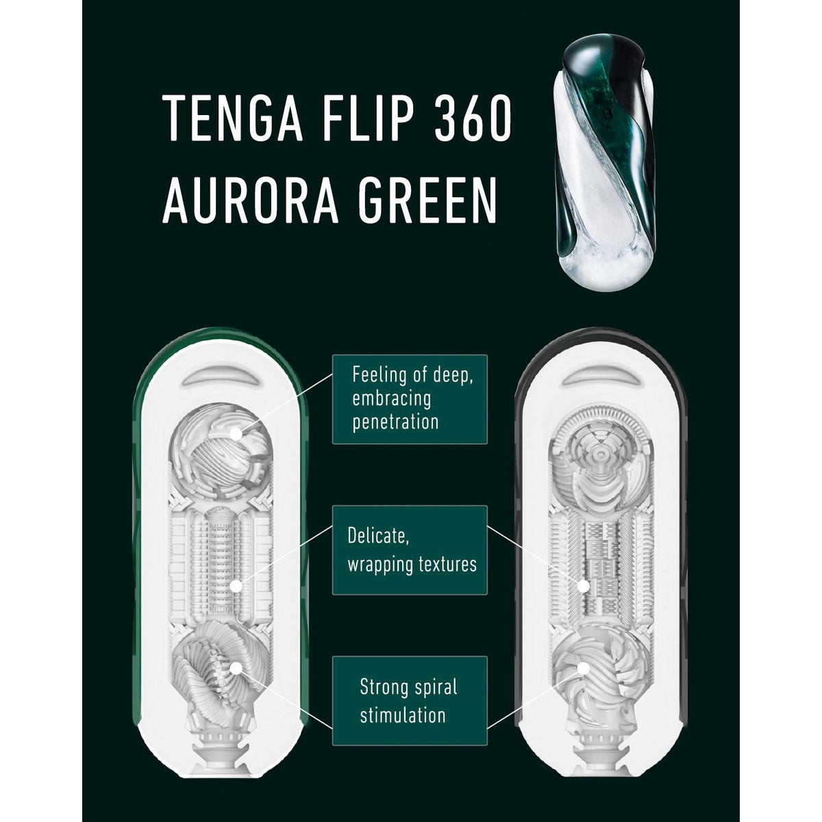 Tenga FLIP 360 Aurora in Green