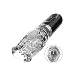 The Male Rose 3 Thrusting Rotating Vibrating Oral Sex Masturbator in Black
