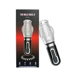 The Male Rose 3 Thrusting Rotating Vibrating Oral Sex Masturbator in Black