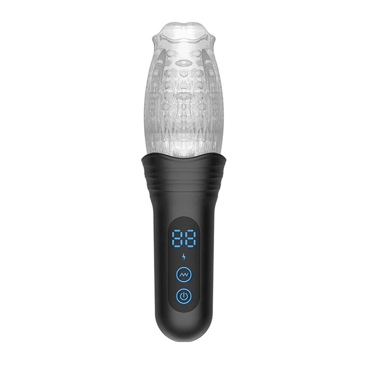 The Male Rose Pro Thrusting Rotating Vibrating Masturbator in Black