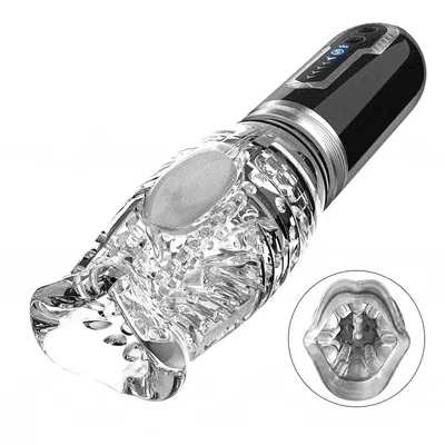 The Male Rose 3 Thrusting Rotating Vibrating Oral Sex Masturbator in Black
