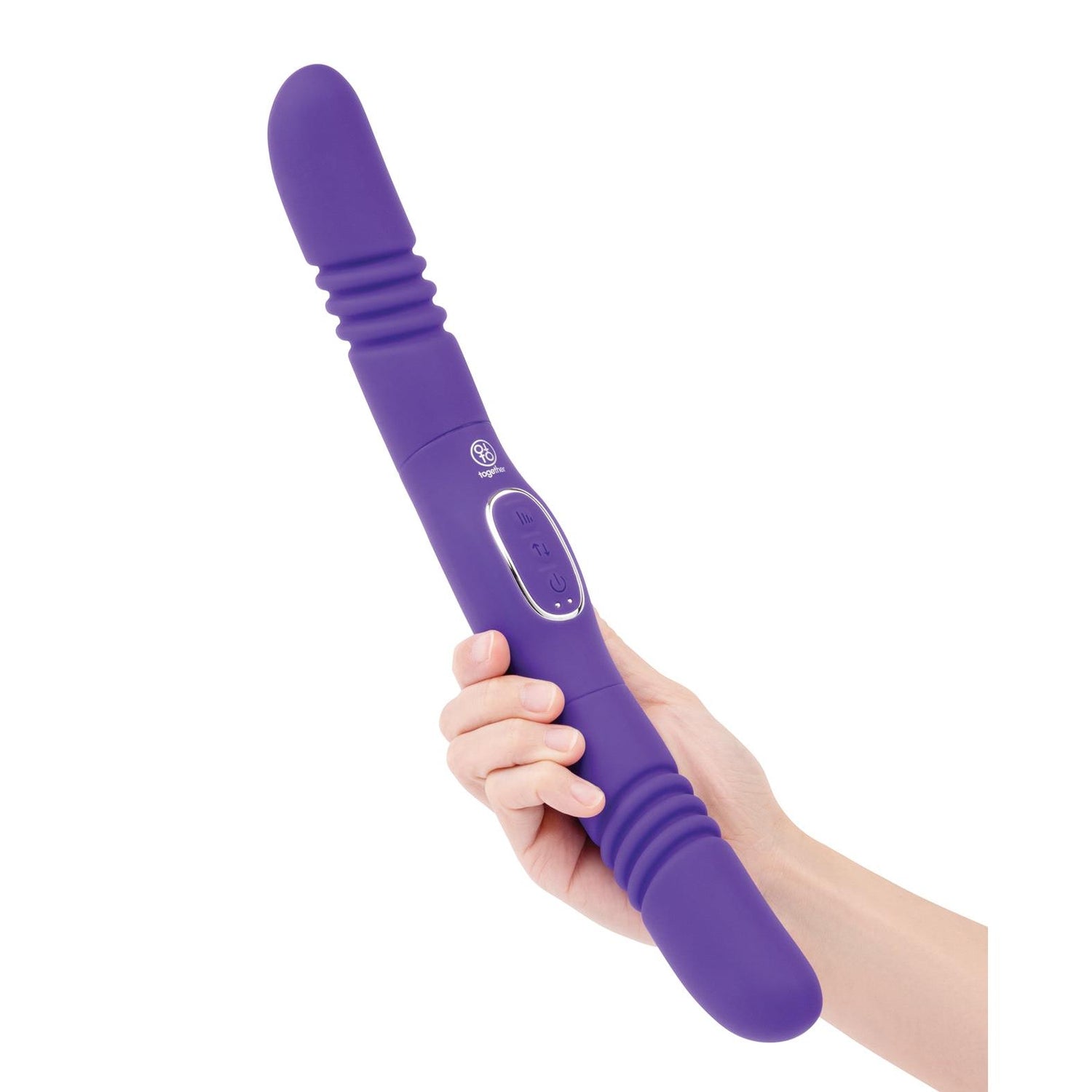 Together Double Delight Double-Ended Vibrating & Thrusting Vibrator - Purple