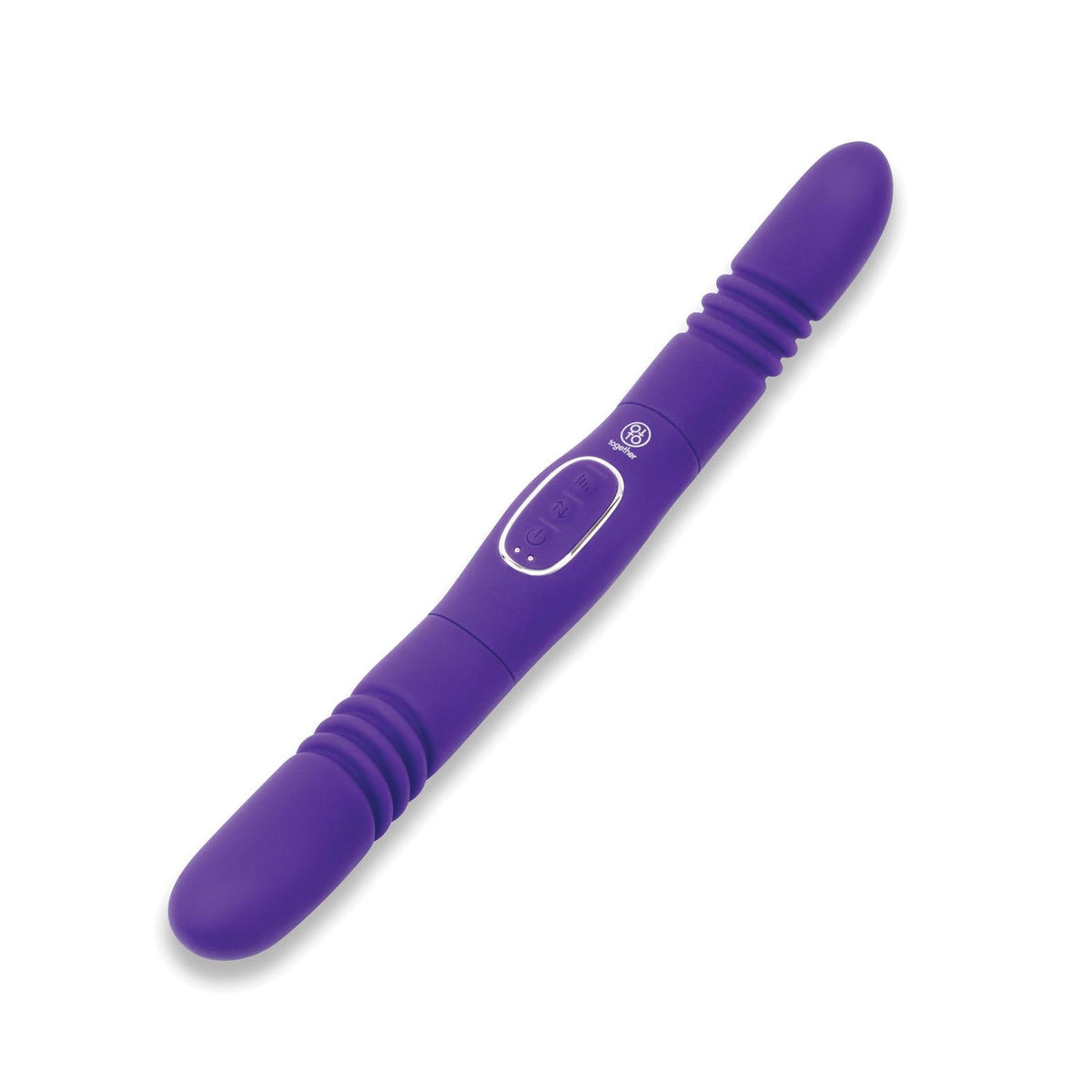 Together Double Delight Double-Ended Vibrating & Thrusting Vibrator - Purple