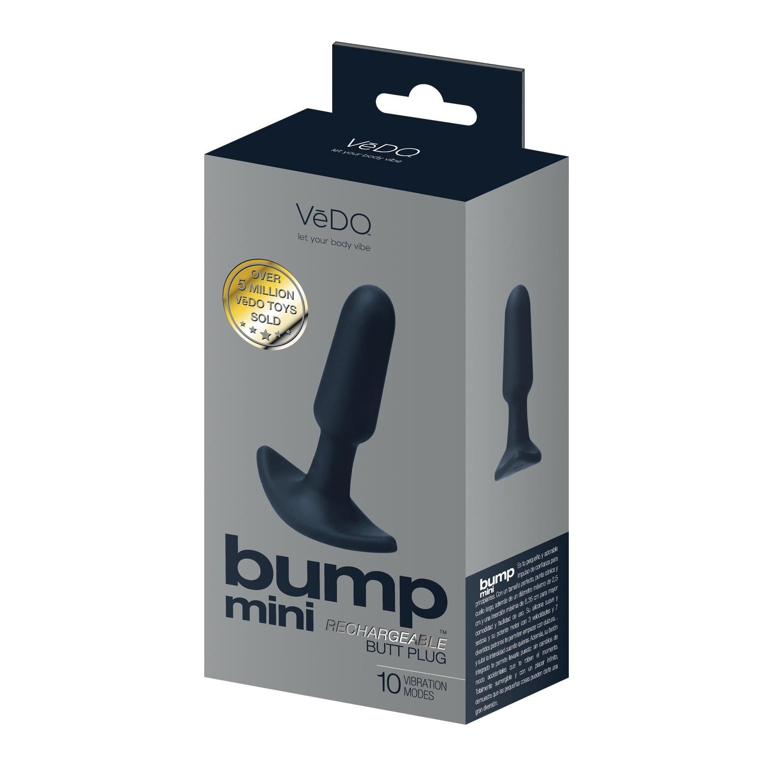 VeDO Bump Mini Rechargeable Anal Plug in Black
