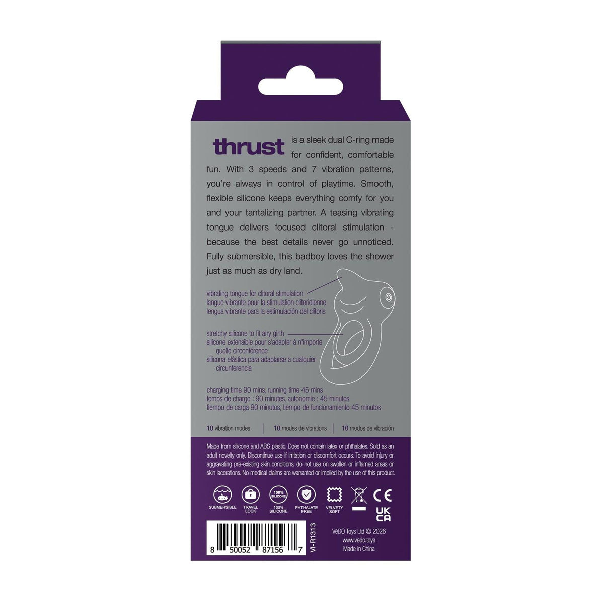 VeDO Thrust Rechargeable Dual C-Ring in Purple