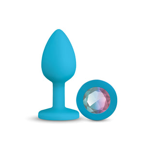 Viben Gemma Clear Iridescent Gem Teal Silicone Plug - L