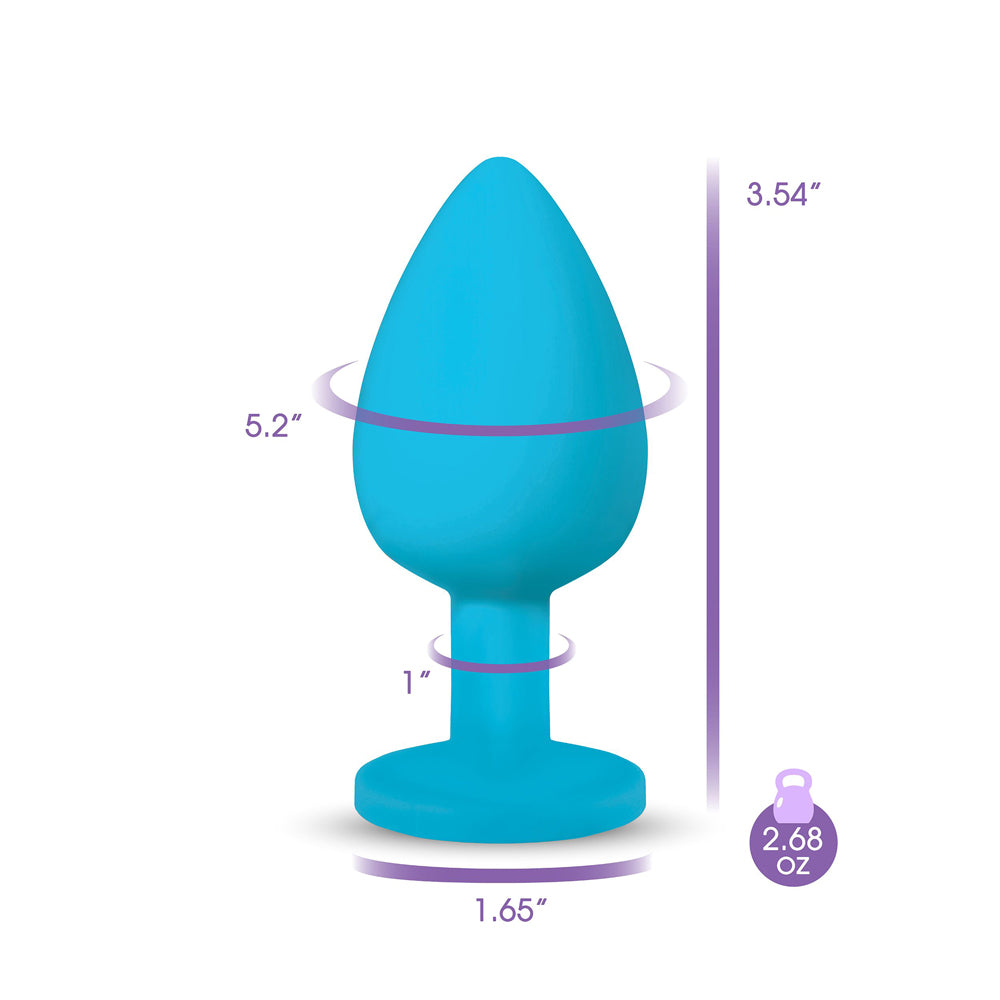 Viben Gemma Clear Iridescent Gem Teal Silicone Plug - L