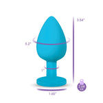 Viben Gemma Clear Iridescent Gem Teal Silicone Plug - L