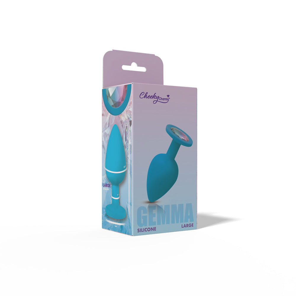Viben Gemma Clear Iridescent Gem Teal Silicone Plug - L