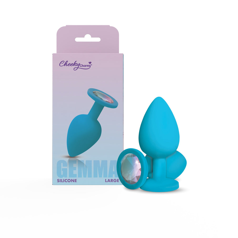 Viben Gemma Clear Iridescent Gem Teal Silicone Plug - L