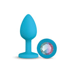 Viben Gemma Clear Iridescent Gem Teal Silicone Plug - S