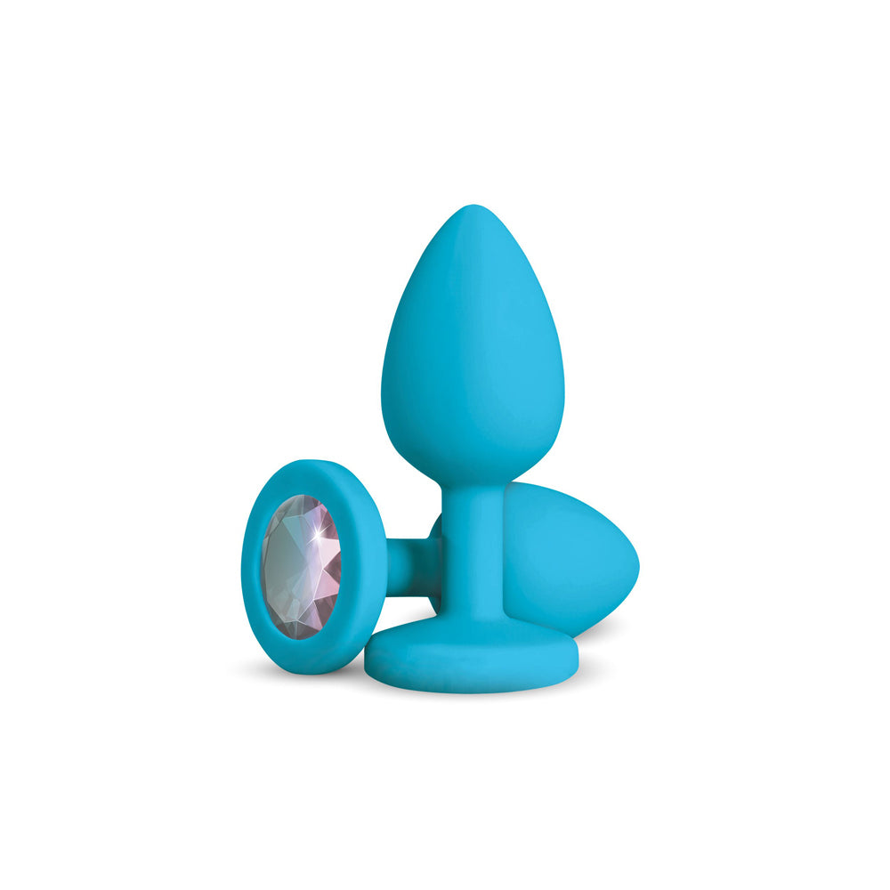 Viben Gemma Clear Iridescent Gem Teal Silicone Plug - S
