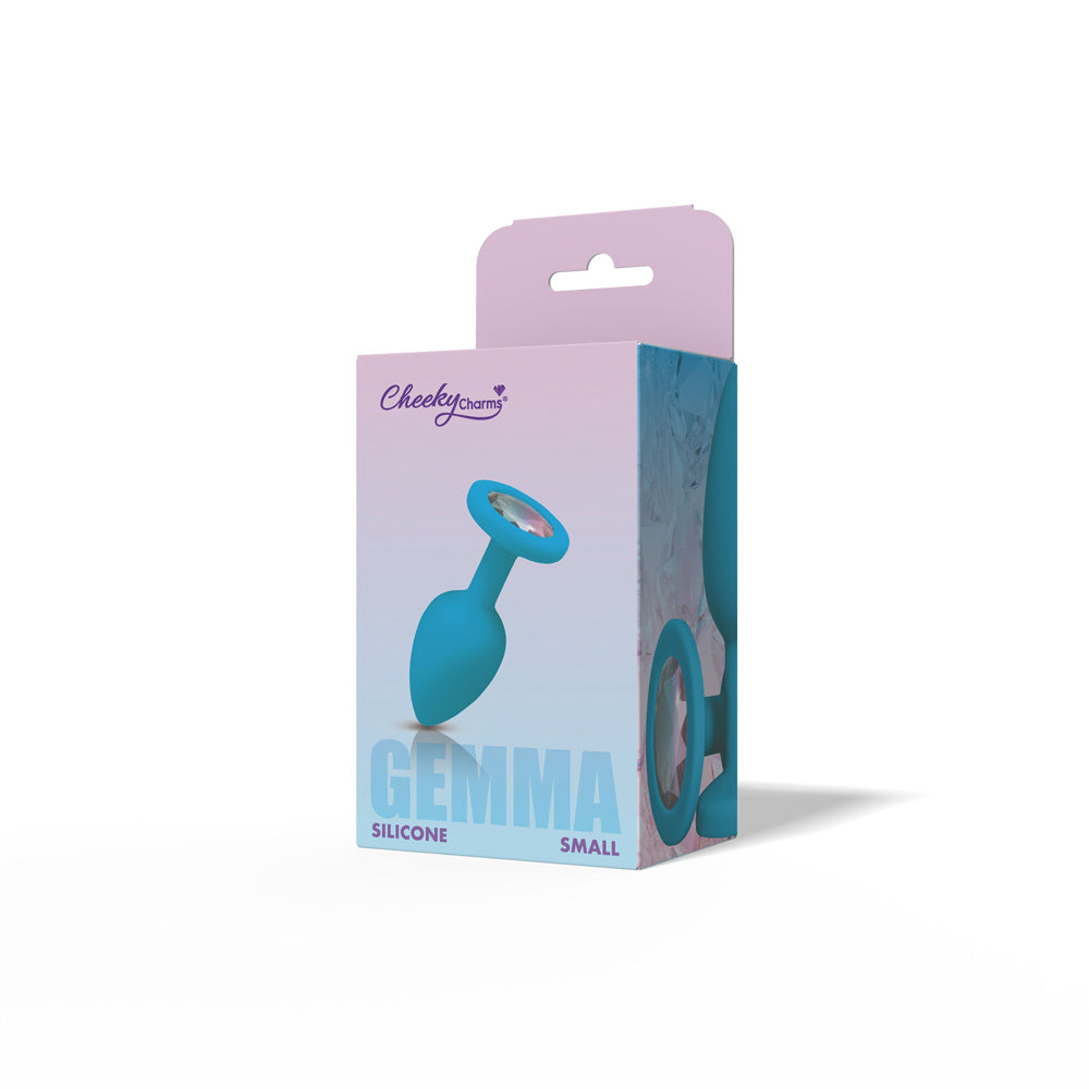 Viben Gemma Clear Iridescent Gem Teal Silicone Plug - S