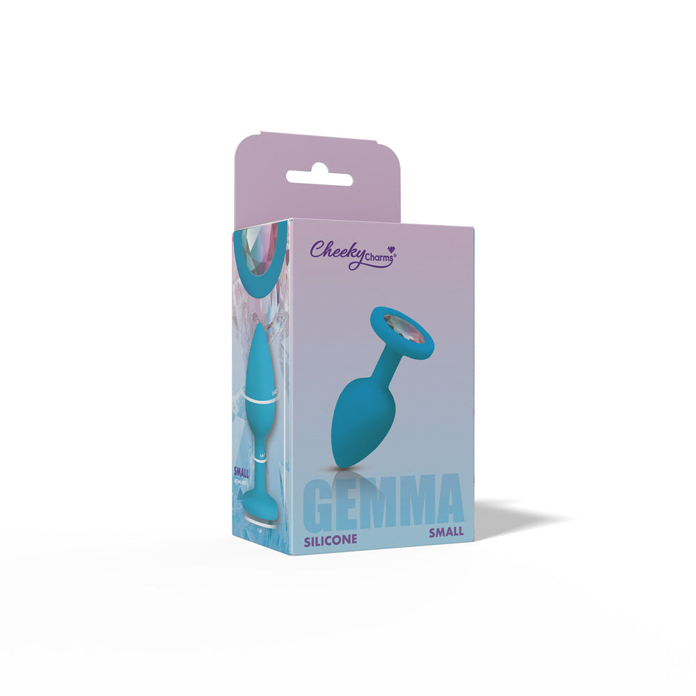Viben Gemma Clear Iridescent Gem Teal Silicone Plug - S