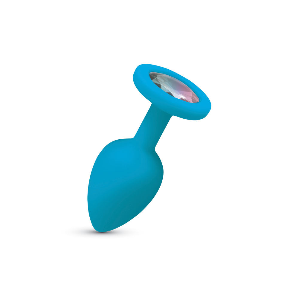 Viben Gemma Clear Iridescent Gem Teal Silicone Plug - S