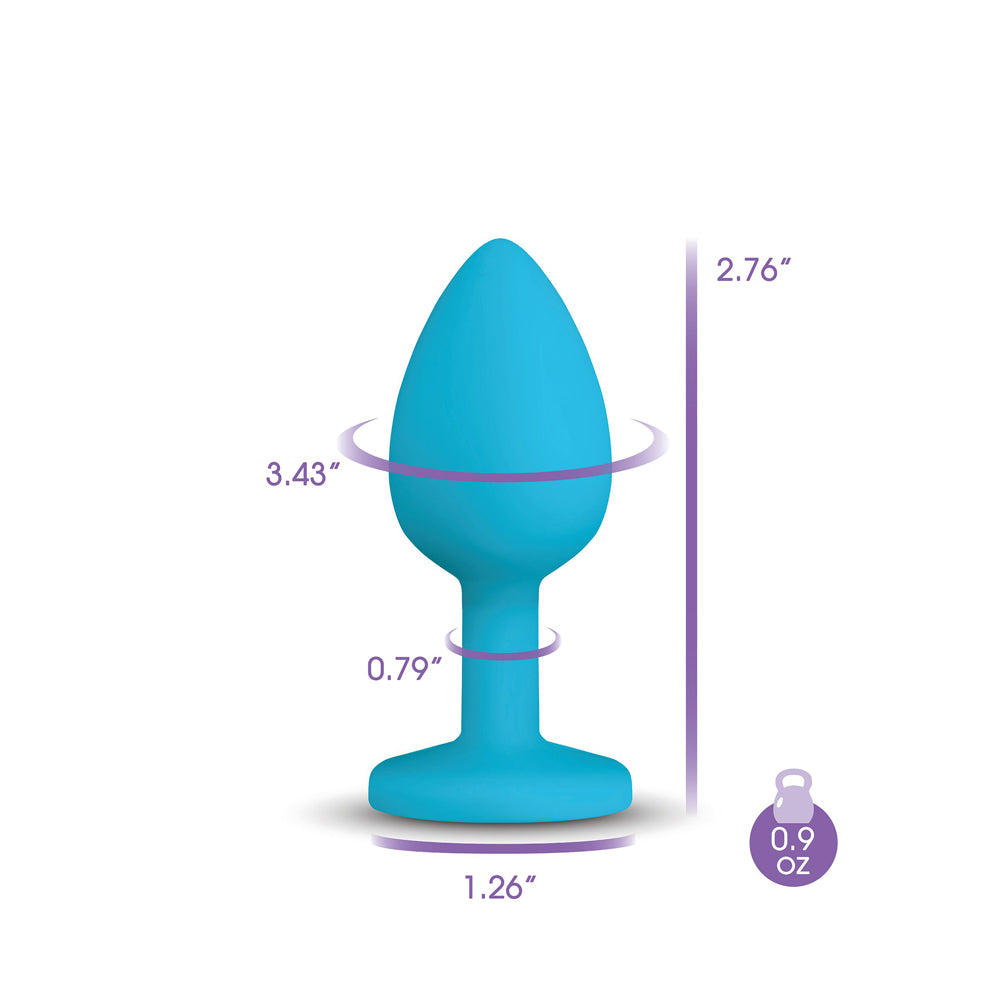 Viben Gemma Clear Iridescent Gem Teal Silicone Plug - S