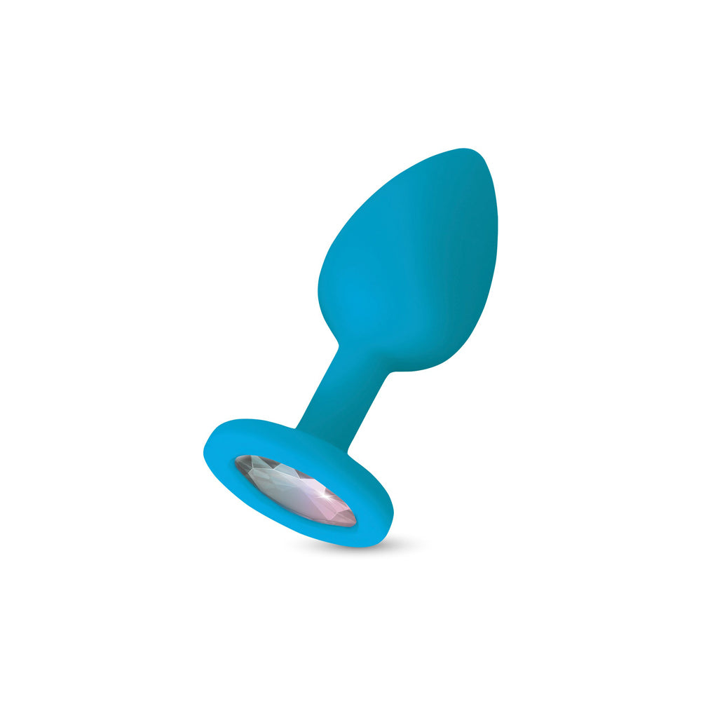 Viben Gemma Clear Iridescent Gem Teal Silicone Plug - S