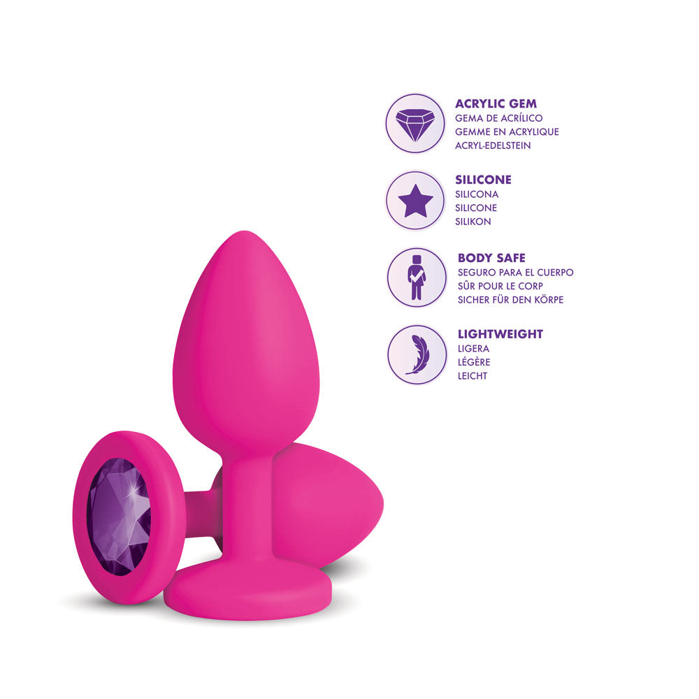 Viben Gemma Purple Gem Pink Silicone Plug - Small