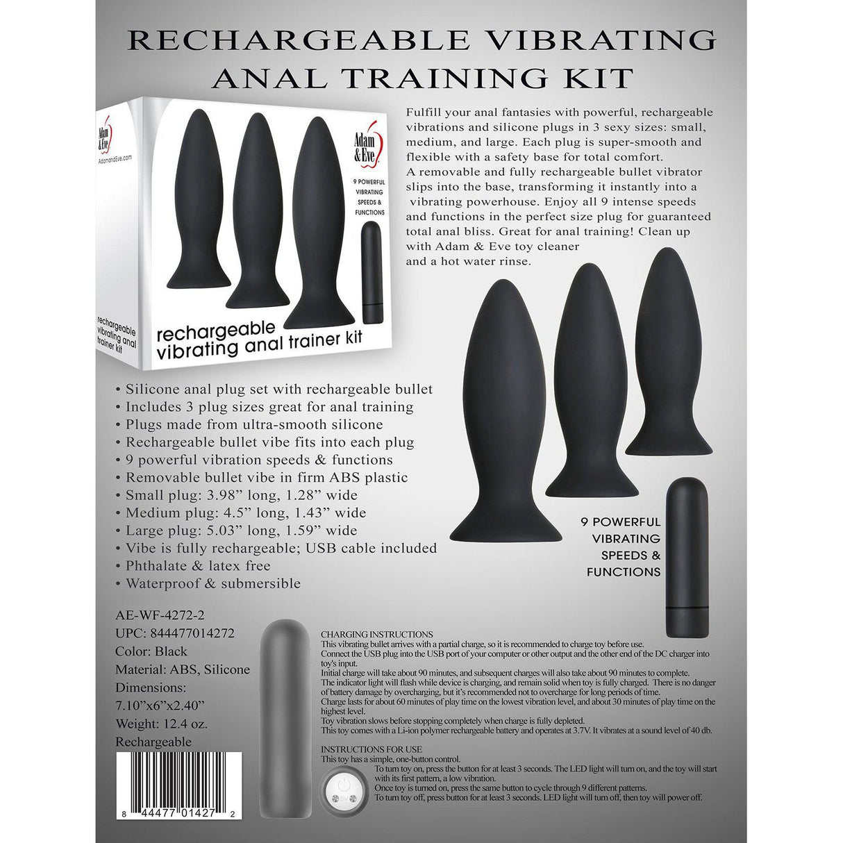 Adam & Eve Rechargeable Vibrating Anal Training Kit