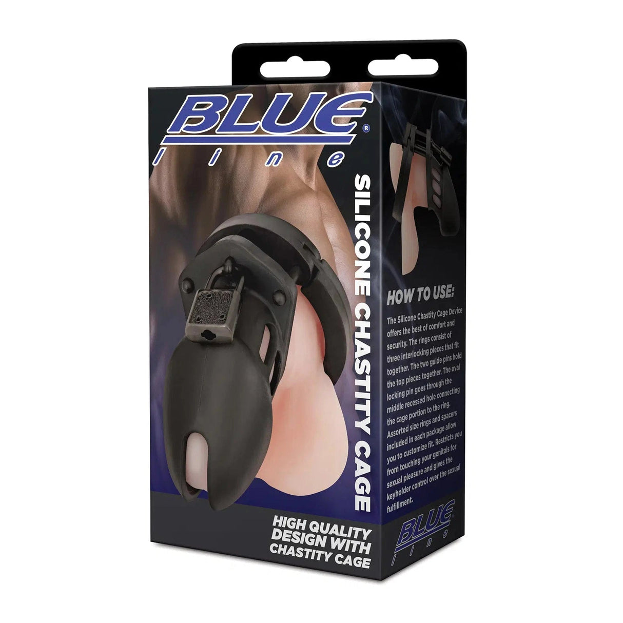 Blue Line Silicone Chastity Cage