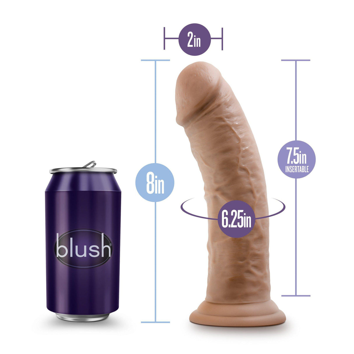 Blush Au Naturel 8 Inch Dildo with Suction Cup