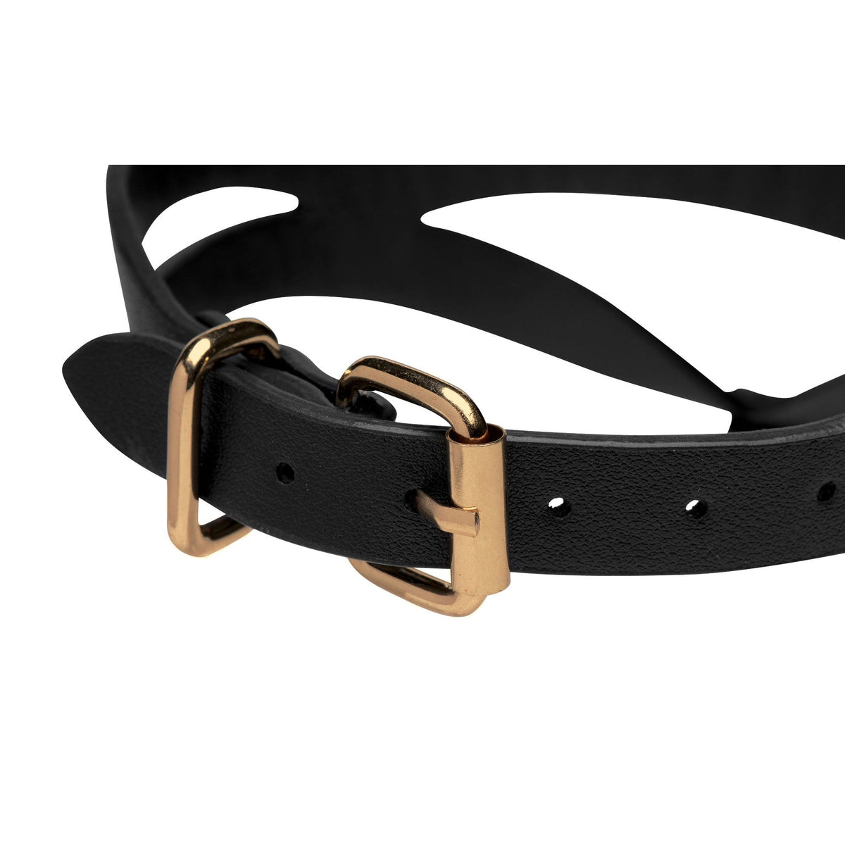 Bondage Baddie Black and Gold Collar with O-Ring