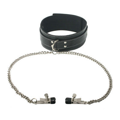 Coveted Bondage Collar with Nipple Clamps