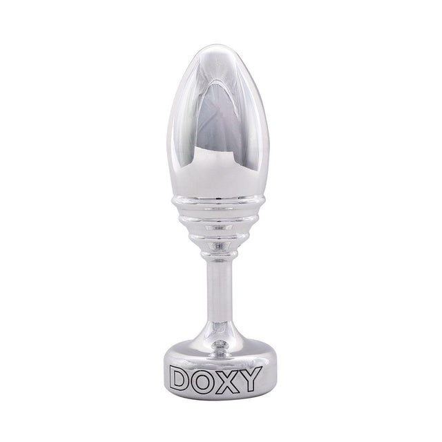 Doxy Ribbed Weighted Metal Butt Plug