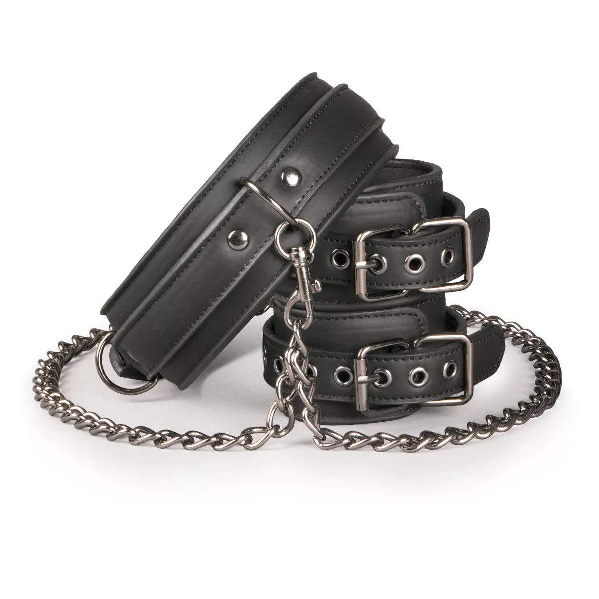 Easy Toys Faux Leather Collar with Handcuffs